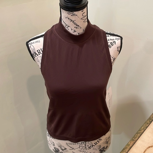 BNWT Athleta Momentum Seamless Mock Tank (S) in Brown - Picture 1 of 8
